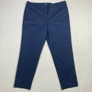 Liz Claiborne Womens Navy American Emma Classic Polka Dots Ankle Pant Size 10